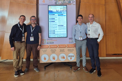 D’esquerra a dreta alguns dels principals autors de l’article: Juan Ramón Castaño (Hospital del Mar), Juan Vicente Luciano (UAB i Parc Sanitari Sant Joan de Déu), Juan Pablo Sanabria (Universitat Rovira i Virgili) i Antonio Montes (Hospital del Mar)